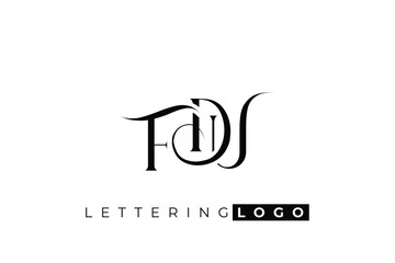 Fototapeta premium FDU Elegant Monogram Logo Design With Decorative Lettering