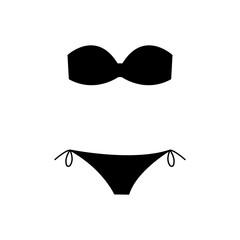 Swimming black suits and bikini icon isolated on white background.