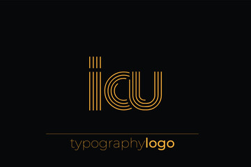 ICU modern geometric typography logo