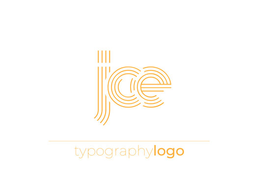 JCE modern geometric typography logo
