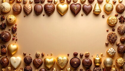 バレンタインチョコレートのフレーム枠(横枠)
valentine chocolate frame horizontal