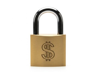 Naklejka premium Golden padlock with a dollar sign symbolizing financial security and protection of wealth