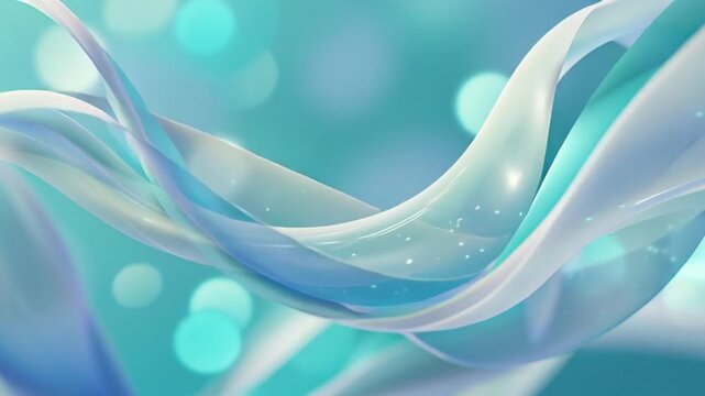 Abstract blue and white wavy design with blurred background.