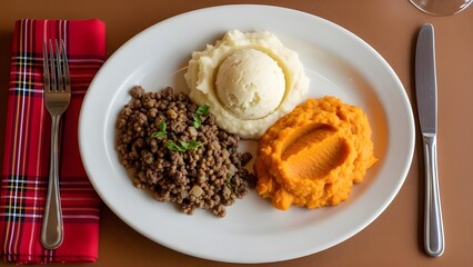 Celebrating robbie burns day with traditional scottish cuisine haggis neeps and tatties