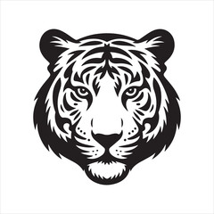 Tiger head vector, tiger head vector silhouette Isolated predator illustration © AI Vector Stroker