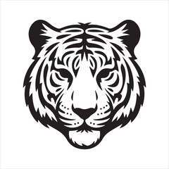 Tiger head vector, tiger head vector silhouette Isolated predator illustration © AI Vector Stroker