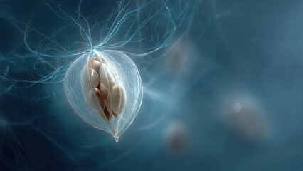 Abstract Seed Pod with Filaments