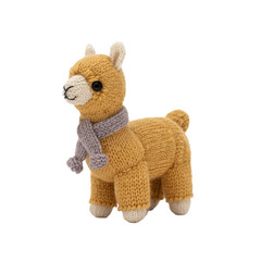Obraz premium Cute knitted llama toy with scarf