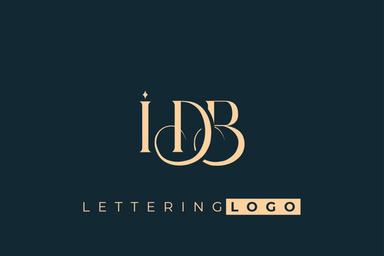 IDB Elegant Monogram Logo Design With Decorative Lettering