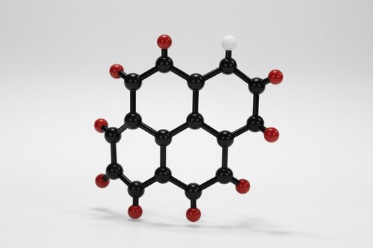 Molecular structure model on a white background - Powered by Adobe