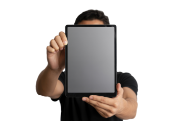 Person Holding Up Tablet Device