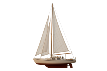 Sailing yacht in calm waters, side view