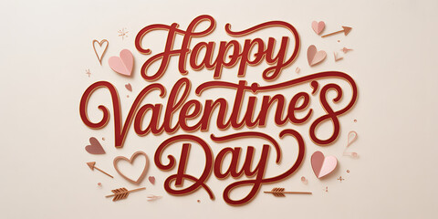 Happy valentine's day greeting card with red hearts