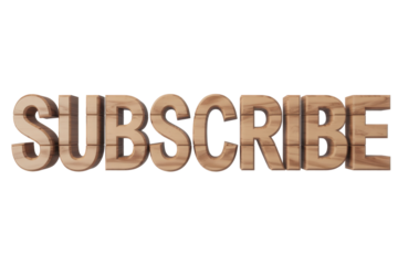 Wooden Subscribe Word