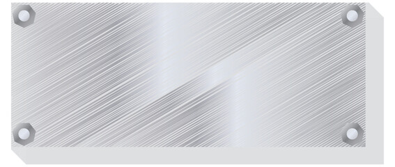 brushed metal plate. Steel metal plate with rivets over grid background. metal plate . Steel plate with rivets.