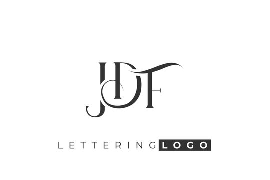 JDF Elegant Monogram Logo Design With Decorative Lettering