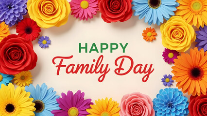 Vibrant floral wishes for a happy family day