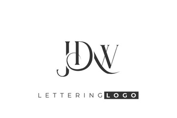 JDW Elegant Monogram Logo Design With Decorative Lettering
