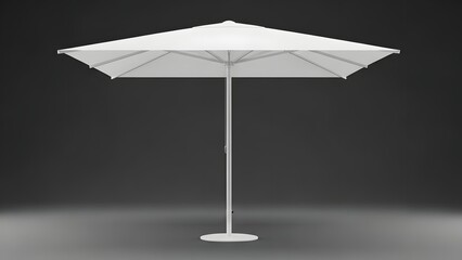 Obraz premium A white patio umbrella on a gray background