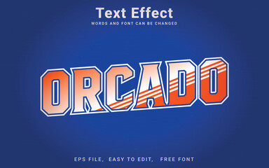 Editable orcado text effect vector style in illustrator