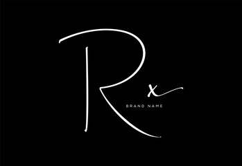 RX letter beauty cursive handwriting logo. vector logo| abstract logo| minimalist logo| brand identity| calligraphy design.