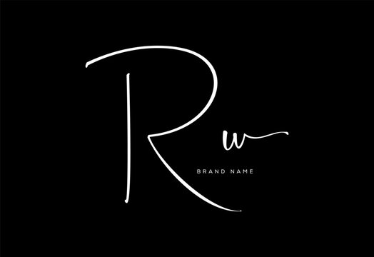RW letter beauty cursive handwriting logo. vector logo| abstract logo| minimalist logo| brand identity| calligraphy design.