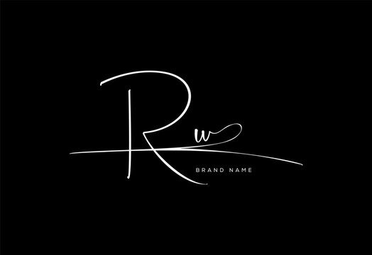 RW letter beauty cursive handwriting logo. vector logo| abstract logo| minimalist logo| brand identity| calligraphy design.
