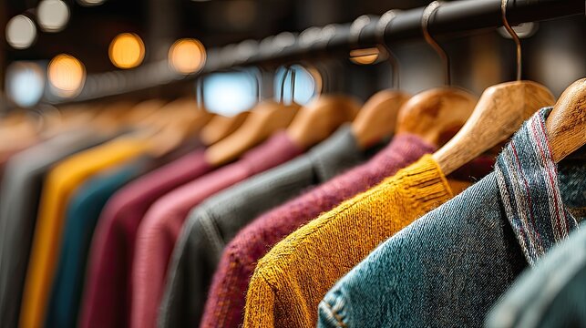 Sustainable Retail Concept: Modern Thrift Shop with Retro Apparel Display