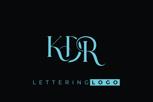 KDR Elegant Monogram Logo Design With Decorative Lettering
