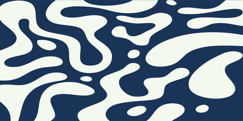 Abstract organic shapes in dark blue and cream pattern.