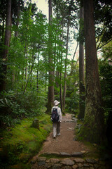 Fototapeta premium The Yamanaka Onsen Trail in Kaga Onsen, Ishikawa Prefecture, Japan, in the height of summer.
