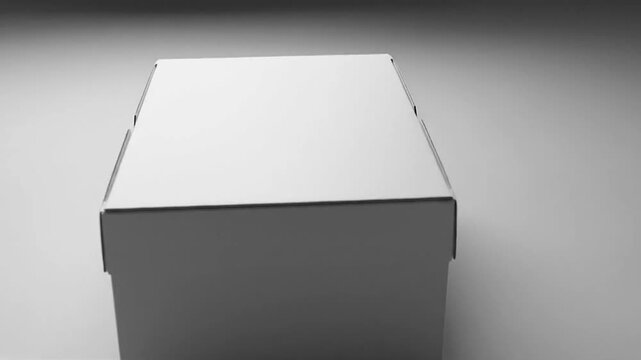 White Cardboard Box on a Neutral Background.