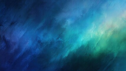 Abstract Blue and Green Nebula Cloudscape