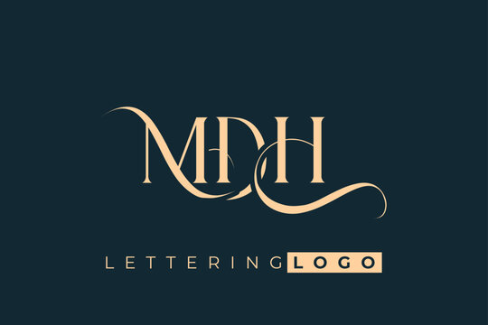 MDH Elegant Monogram Logo Design With Decorative Lettering