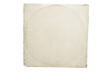 Vintage Blank Vinyl Record Sleeve PNG – Old Square Cardboard Album Cover with Circular Ring Wear,...