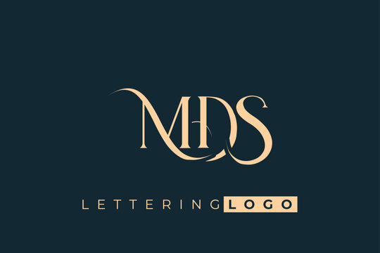 MDS Elegant Monogram Logo Design With Decorative Lettering
