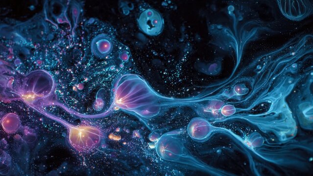 Glowing Abstract Bioluminescence Background