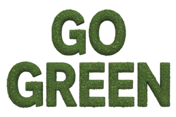 Go Green Text Made of Leaves