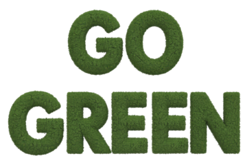 Go Green Text Covered in Moss