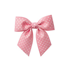 Pink Polka Dot Bow Isolated