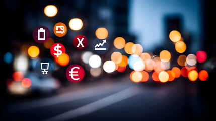 finance artwork with luminous symbols, calm environment, and strategic focus