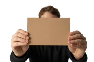 Person Holding Blank Card