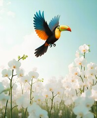 Obraz premium toucan in flight
