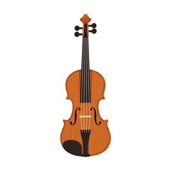 Fototapeta premium Illustration of a violin on a white background showcasing musical instrument with intricate details and craftsmanship