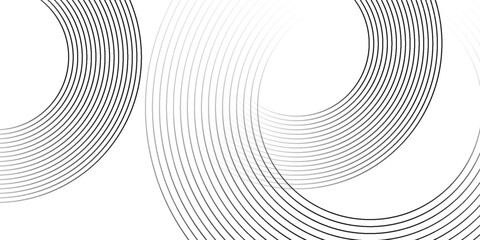 Modern white background with black circle rings. Digital future technology concept art simple. vector eps10 illustration