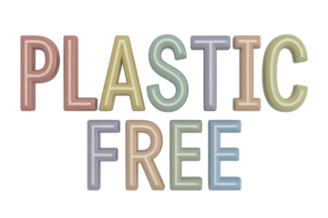 Plastic Free text with 3D effect
