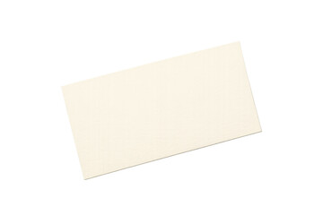 Beige blank business card mockup, offering a clean canvas for custom contact information or branding, isolated with transparent background