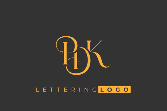 PDK Elegant Monogram Logo Design With Decorative Lettering