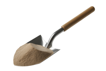 Scoop of sand with wooden handle