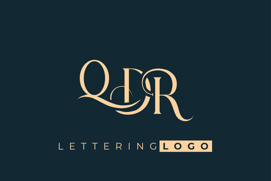 QDR Elegant Monogram Logo Design With Decorative Lettering